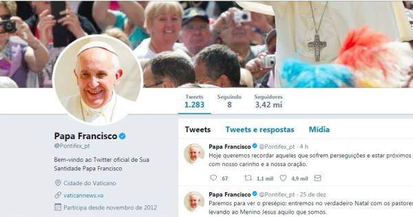 Papa Francisco supera 15 milhões de seguidores no Twitter