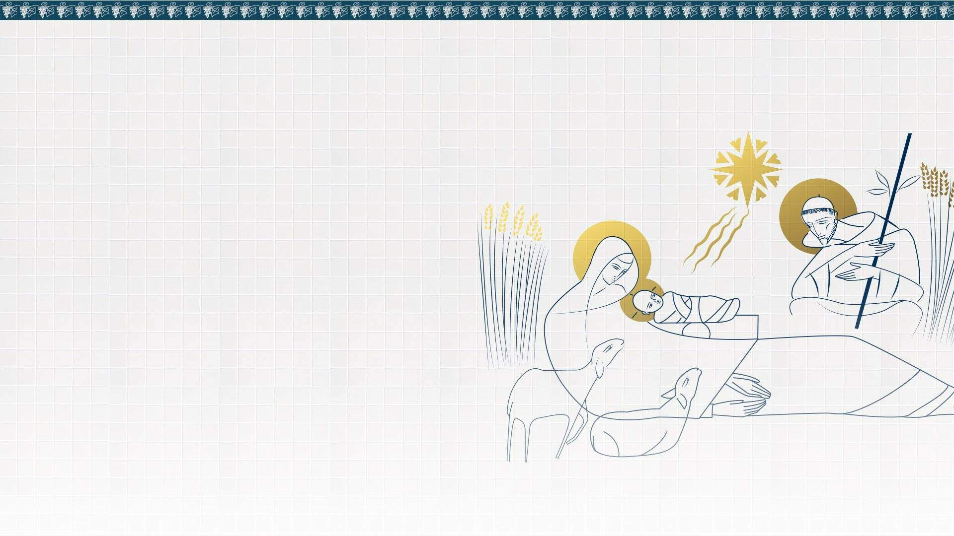 Ilustração do mistério: Nascimento do Menino Deus