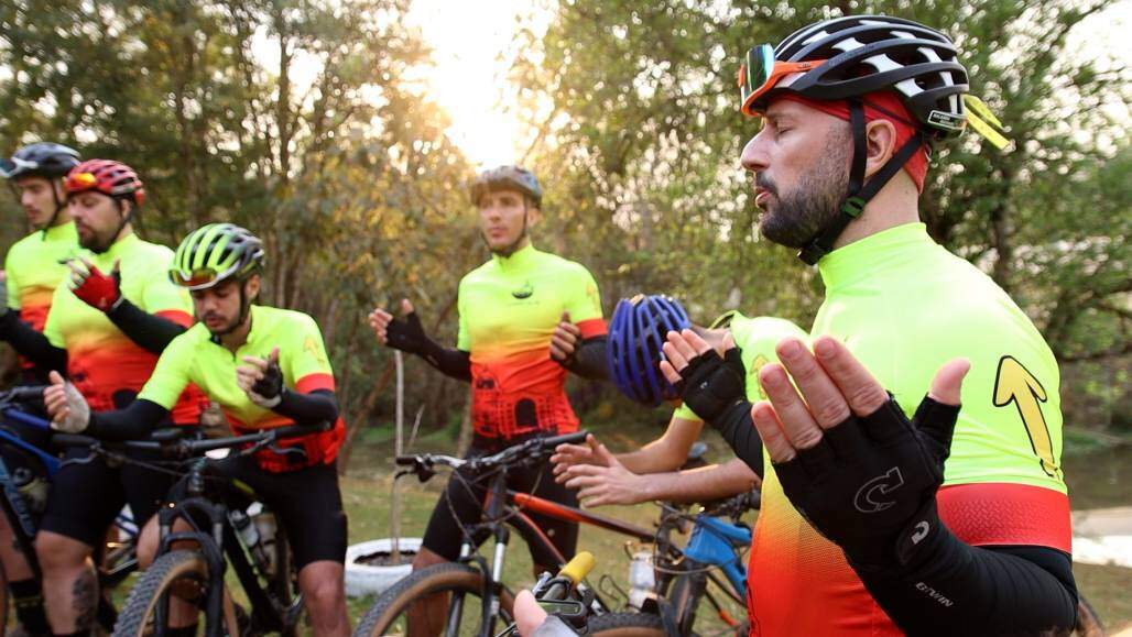 Peregrinos da Comunicação - Bicicleta 2 (Reprodução/ TV Aparecida) Peregrinos da Comunicação - Bicicleta 2 (Reprodução/ TV Aparecida)