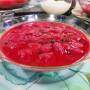 sopa gelada de frutas vermelhas