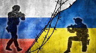 guerra entre Rússia e Ucrânia - bandeiras ilustrativas guerra entre Rússia e Ucrânia - bandeiras ilustrativas