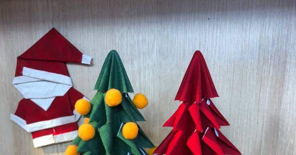 Árvore de Natal de Dobradura em Tecido - Faça Você Mesmo 