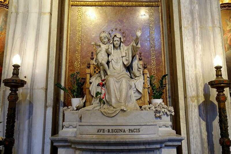 A imagem de Nossa Senhora da Paz encomendada pelo Papa Bento XV na Basílica de Santa Maria Maior, em Roma