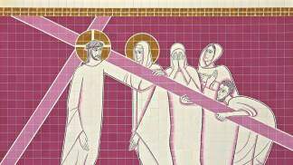 Azulejo - Jesus carrega sua cruz