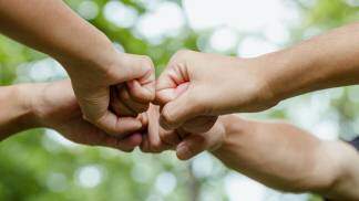 Mãos unidas no meio ambiente