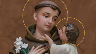 imagem de santo antonio com o menino jesus nos braços
