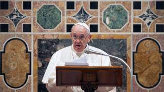 Papa Francisco discursando em Audiência Geral no Vaticano