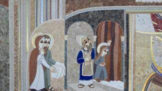 Mosaico da Fachada Sul - A entrada de Maria no Templo