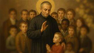 Santo Afonso cuidando de crianças