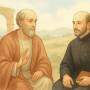 Santo Inácio de Antioquia e Inácio de Loyola conversando