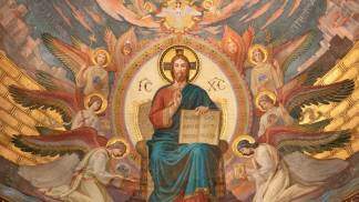 cristo rei sentado em um trono dia 23 de novembro