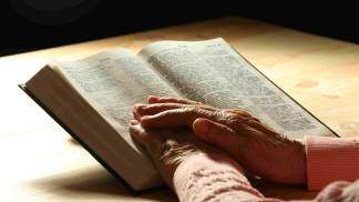 biblia, rezando, mãos