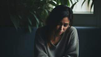 Pessoa triste relembrando o passado