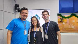 Equipe do núcleo de eventos no Bom Dia em Família
