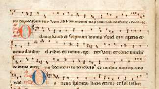 escrituras de uma antifona do ó em latim