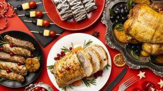 Mesa farta na noite de natal