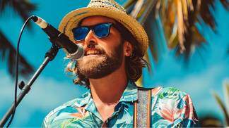 Homem cantando músicas de verão - Nosso Palco