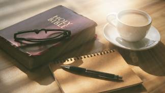bíblia caderno café 