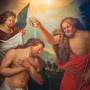 arte em pintura do batismo de jesus