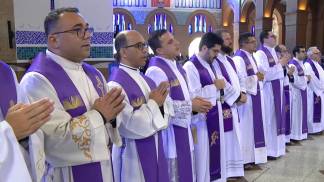clero de cuiabá em missa de encerramento de retiro no santuario nacional