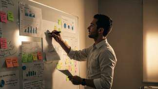 Homem organizando sua rotina empresarial