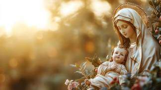 Virgem Maria e seu bebê Jesus Yana Adobe Stock