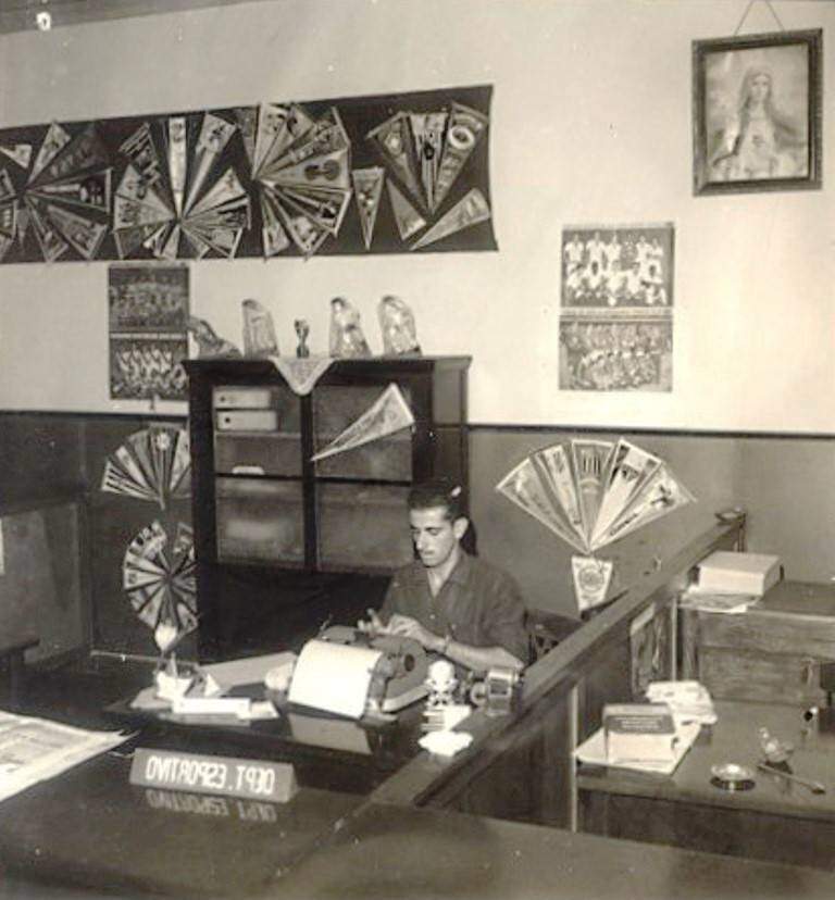 Departamento esportivo da Rádio Aparecida, em 1959.