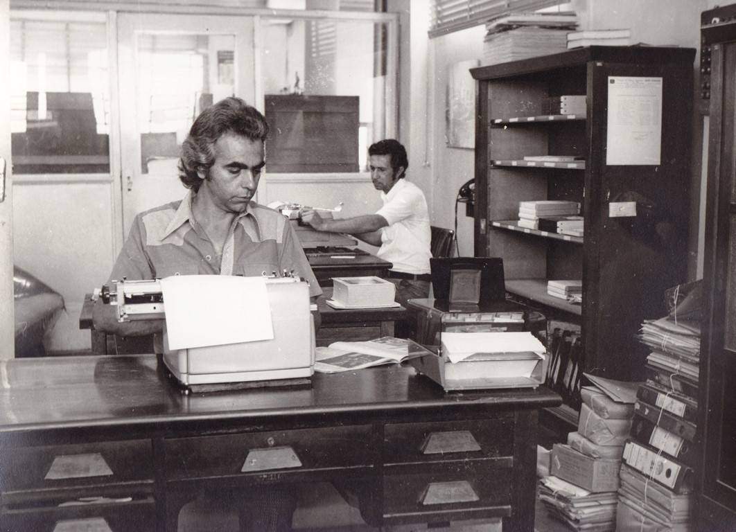 Equipe de produção em 10 de março de 1975