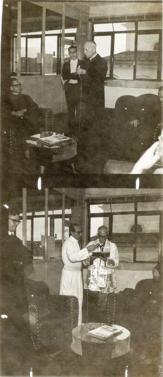 Programa “Nova Onda” da Rádio Aparecida com Cardeal Motta e padres redentoristas, em 1968.