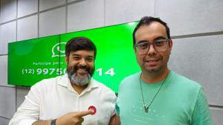 Prefeito do Potim, Emerson Tanak, no JR