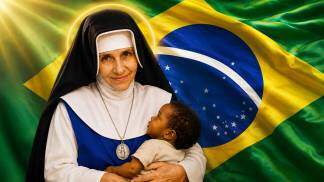 santa dulce dos pobres e a bandeira do brasil