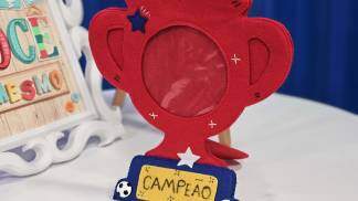 porta-retrato troféu em feltro - faça você mesmo