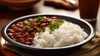 prato de arroz com feijão