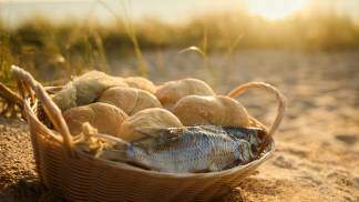 cesto com pães e peixes