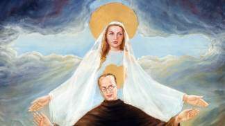 Pintura S. Maximiliano Kolbe e Nossa Senhora 