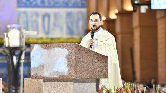 Pe. Guilherme Dias Viana no terceiro dia Novena da Padroeira no período da tarde