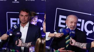 Flávio e Lula no debate da Band